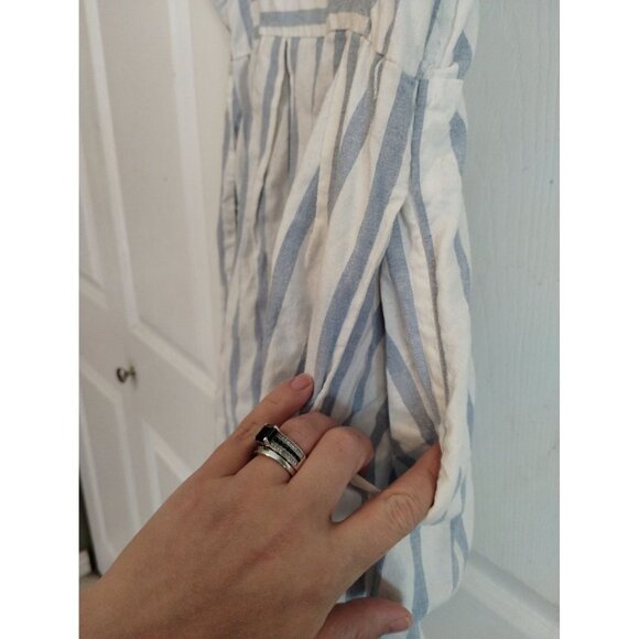Journey-Five blue and white stripe chambray dress with pockets - Picture 6 of 10